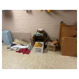 Estate Lot of Miscellaneous Household Items, Media, Linens, and Small Furniture