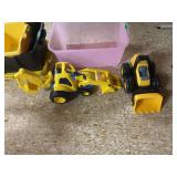 Tonka Plastic Construction Toy Vehicles Set Including Backhoe and Front Loader