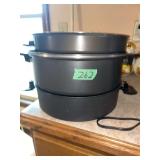 Black Multi-Tier Electric Cooker and Steamer Pot Set