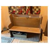 Wooden Storage Pew Bench with Lift Seat