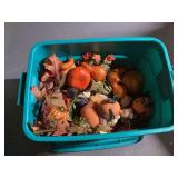 Fall and Thanksgiving Themed Home Decor Assortment Including Ceramic Turkey Tureen and Figurines