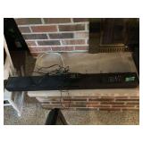 Black Audio Sound Bar with Remote Control and Power Adapter