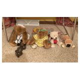 Assorted Plush Teddy Bears, Stuffed Animals, and Paper Die-Cut Ephemera Lot