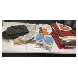 Assorted Lot of Storage Bags, Holiday Linens, and Garfield T-Shirt