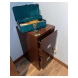 Metal Tool Box Filled with Drafting and Drawing Instruments