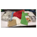 Assorted Fabric Lot with Sewing Pattern and Religious Media