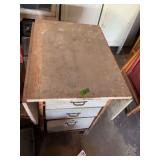 Wooden Drop Leaf Kitchen Island with Three Drawers