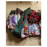 Holiday Wrapping Paper and Storage Bag Lot