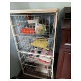 Metal Wire Storage Cart with Office Supplies and Greeting Cards