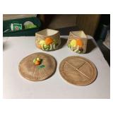 Arnels Ceramic Mushroom Canister Set with Lids 1974
