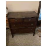 Wooden Four-Drawer Dresser with Curved Front