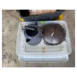 Enamelware Coffee Pot and Cast Iron Dutch Oven Lot