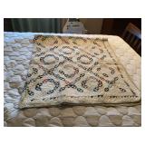 Handmade Quilt with Circular Geometric Patchwork Pattern