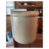 Large Salt Glaze Crock with Blue Number 5 Stamp