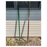 Two Garden Rakes with Handles