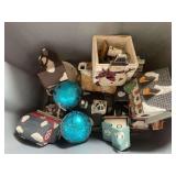 Assorted Holiday Village Houses and Ornaments Lot