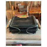Portable Charcoal Grill with Wooden Handles and Locking Wire Frame