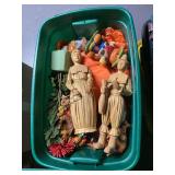 Assorted Autumn and Thanksgiving Decor Lot with Figurines and Florals