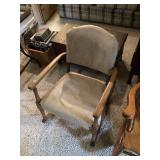 Wooden Rocking Chair with Upholstered Seat and Back