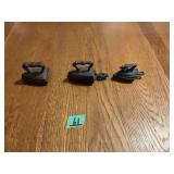 Set of Three Cast Iron Sad Irons