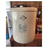 Western Stoneware Co. Number 8 Crock with Maple Leaf Stamp