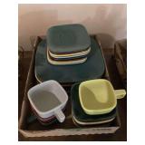 Assorted Melamine Square Dinnerware Set