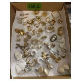 Assorted Gold-Tone and White Fashion Earring Lot
