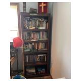 Bookshelf Lot Including Christian Literature, Bibles, and Fiction