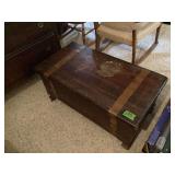Wooden Cedar Storage Chest with Metal Straps