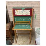 Childrens Wooden Standing Easel with Roll Paper and Chalkboard