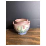 Hull Pottery Pastel Pink and Blue Tulip Double Handled Planter Vase
