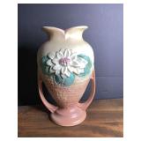 Hull Art Pottery Water Lily Double Handled Vase 618-10 1/2