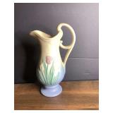 Hull Pottery USA Art Pottery Ewer Vase with Tulip Motif