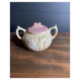 Hull Pottery Wild Flower Sugar Bowl with Lid Pink and Yellow USA 25-3