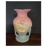 Roseville Pottery Baneda Dual Handled Vase in Pink and Blue