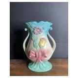 Hull Art Bow-Knot Matte Gloss Pottery Vase Dual Handled Pink Blue Green