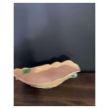 Hull Pottery Pink and Green Floral Art Pottery Console Bowl Planter USA W19-10 1/2