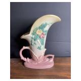 Hull Art Wildflower Pottery Cornucopia Vase W-10-8.5 Pastel Floral
