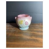 Hull USA Pottery Pink and Blue Floral Art Planter Vase 008