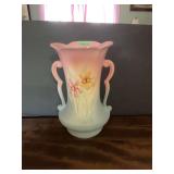 Ceramic Double-Handled Floral Vase with Pink and Blue Gradient