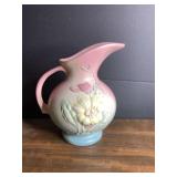 Hull Pottery Pink and Blue Glossy Art Pottery Pitcher Wildflower Pattern USA