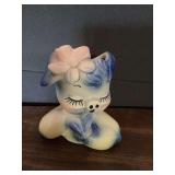 Shawnee USA Ceramic Pig Planter with Flower and Sleeping Eyes