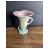 Hull Pottery Art Pottery Vase with Floral Relief and Original Foil Label