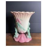 Hull Pottery Wildflower Art Pottery Vase W17-7.5 Pink and Green