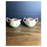 Hull Art Pottery Wildflower Creamer and Sugar Bowl Set, USA