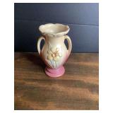 Hull USA Art Pottery Magnolia Double-Handled Vase Model 407 4 3/4 Inch