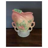 Hull USA Pottery Art Vase Double Handled Pastel Floral