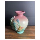Hull Pottery USA Art Pottery Vase B4-6 1/2 with Raised Floral Relief and Pastel Glaze