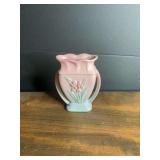 Hull Pottery USA 405-5.5 Pink and Blue Floral Art Pottery Vase