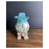 Ceramic Pastel Floral and Ribbon Footed Vase
